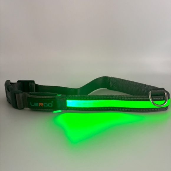 Eversunn Gray LED Dog Collar, USB Rechargeable Waterproof Reflective - Large - Picture 5 of 9